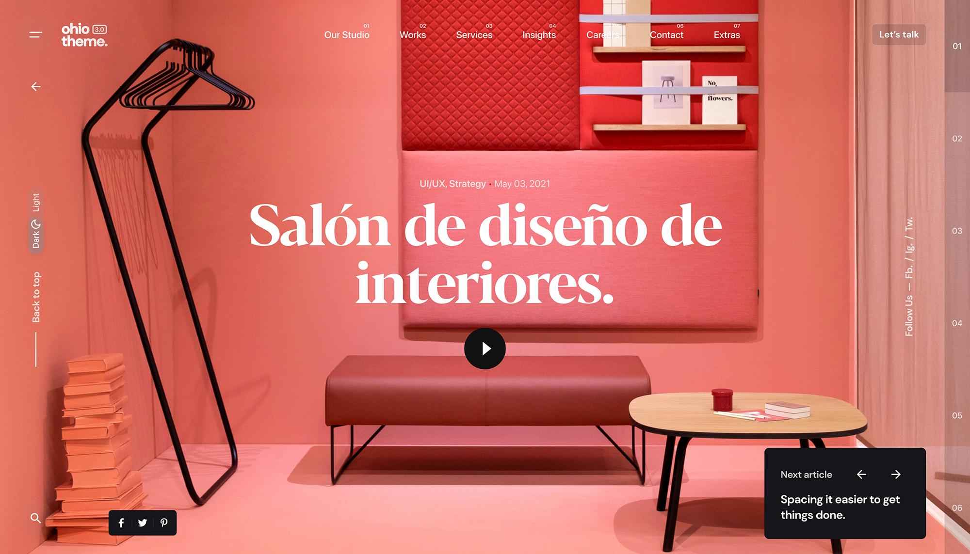 Salón de diseño de interiores.
